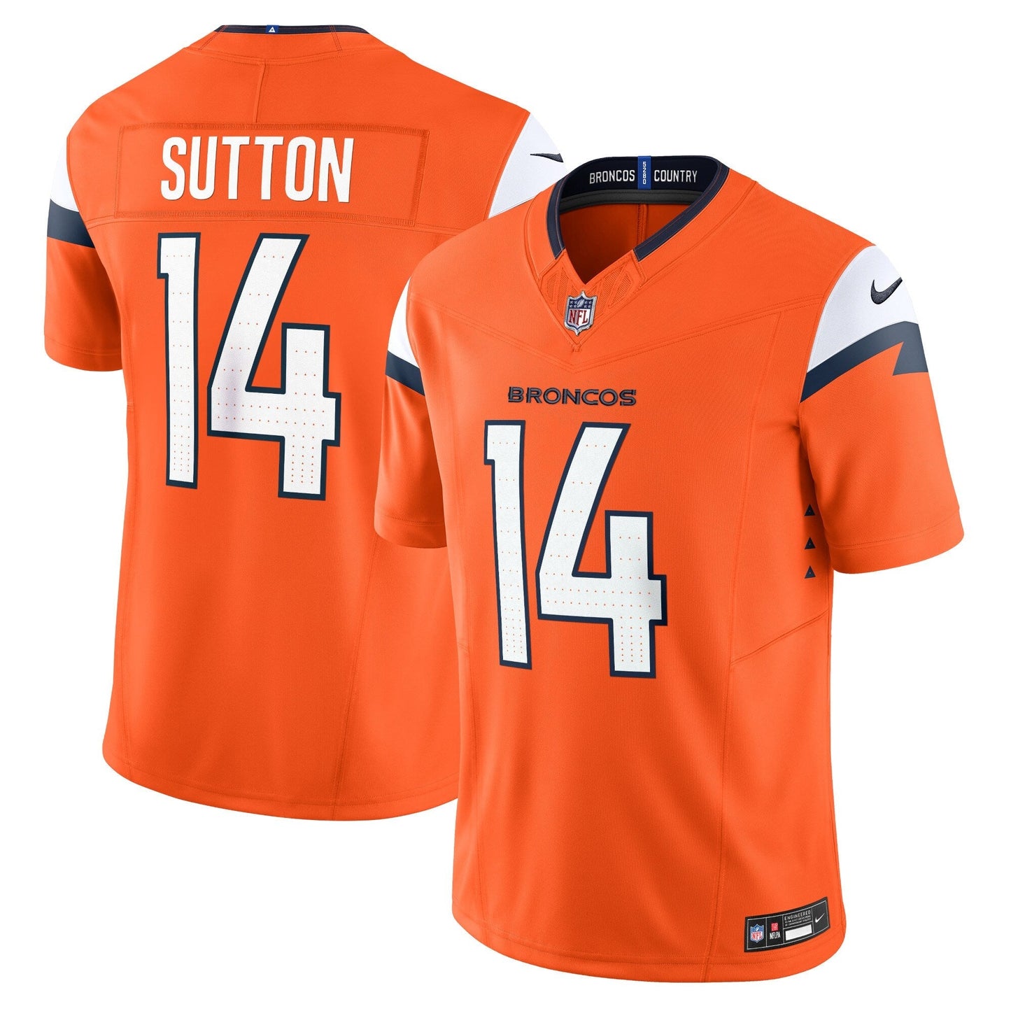 Courtland Sutton Denver Broncos Mile High Collection Vapor F.U.S.E. Limited Jersey - Orange football jersey product view 1