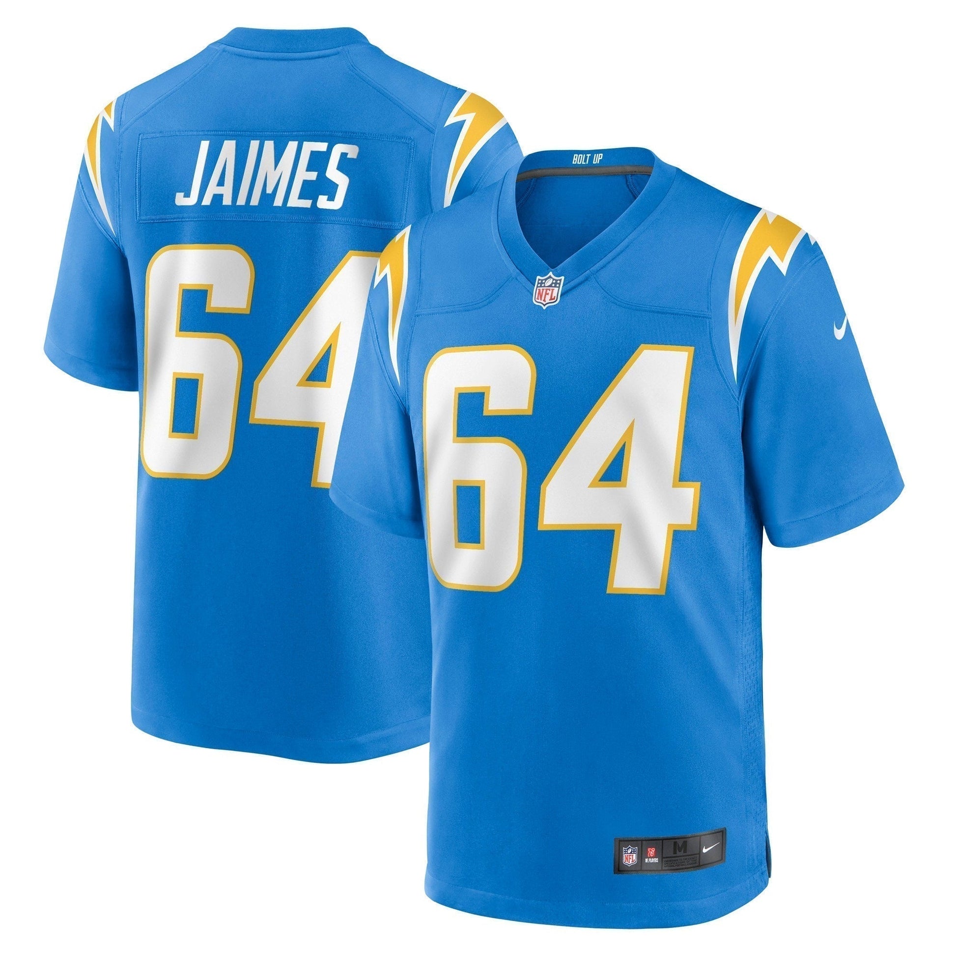 Brenden Jaimes Los Angeles Chargers Game Jersey - Powder Blue football jersey product view 1