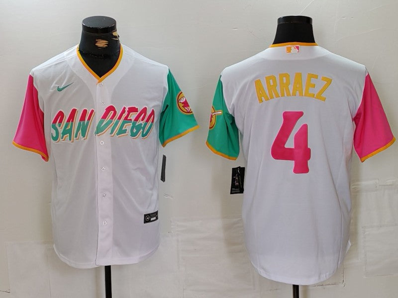 Men's San Diego Padres Luis Arraez White City Connect Limited Player Jersey baseball jersey product view 1