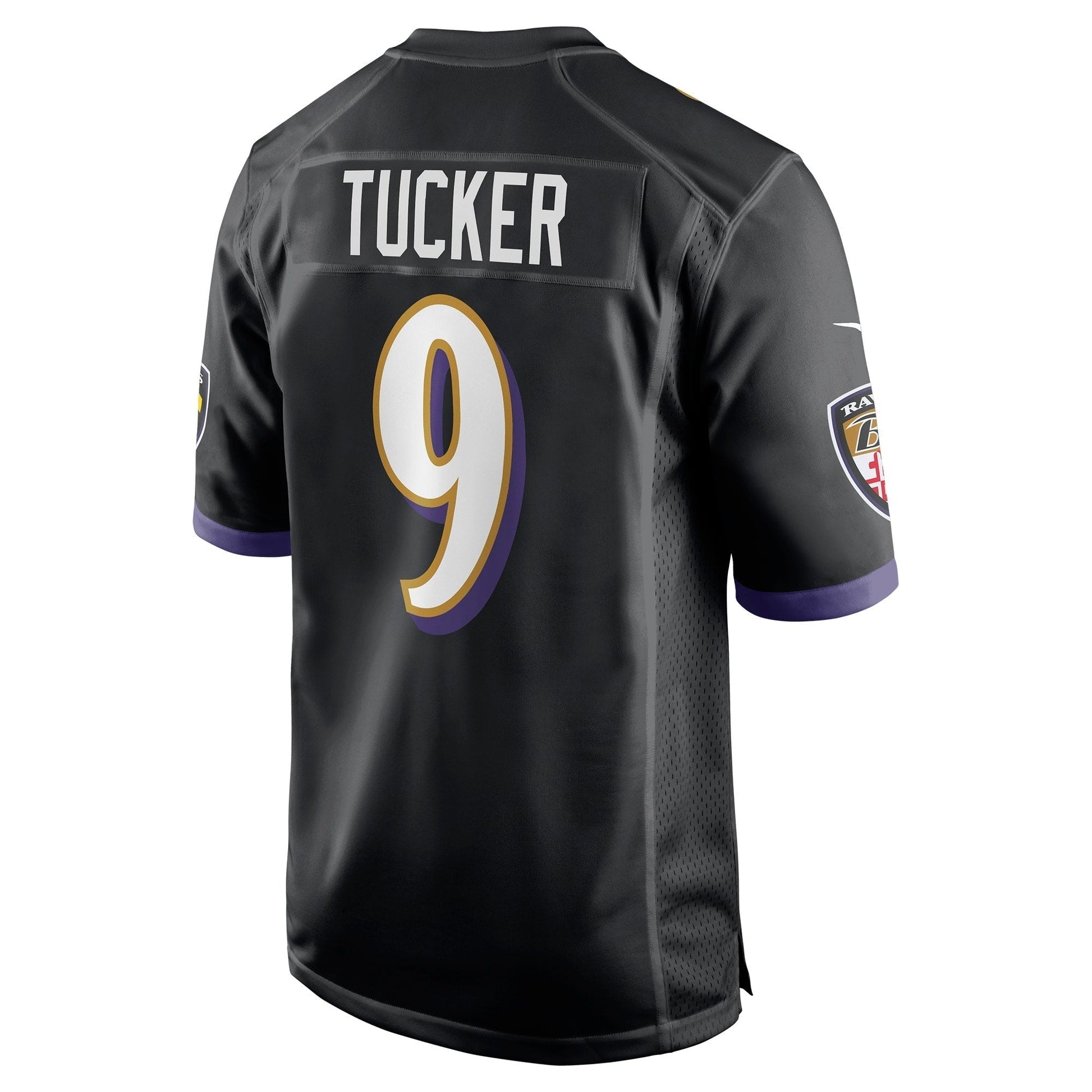 Justin Tucker Baltimore Ravens Game Jersey - Black football jersey product view 3