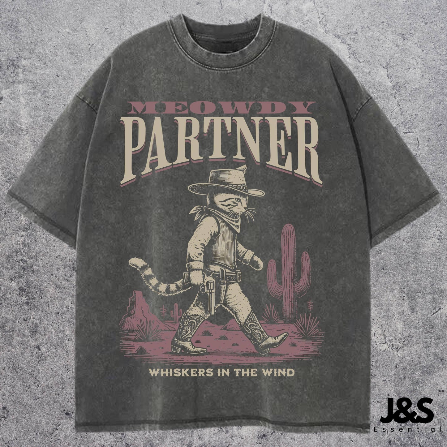 Meowdy Partner Vintage Cowboy Cat Apparel Unisex T-shirt, Sweatshirt, Hoodie, Long Sleeve Tee - T-Shirt, Sweatshirt, Hoodie
