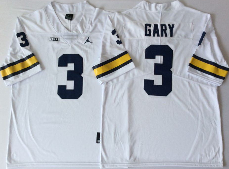 Men's Michigan Wolverines Rashan Gary White Alumni Player Game Jersey sports jersey product view 1