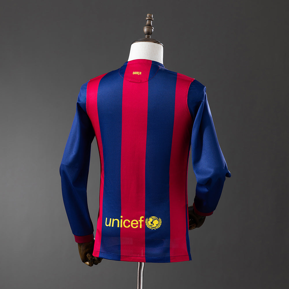 Barcelona 2014/15 Home Long Sleeve Retro Jersey sports jersey product view 2