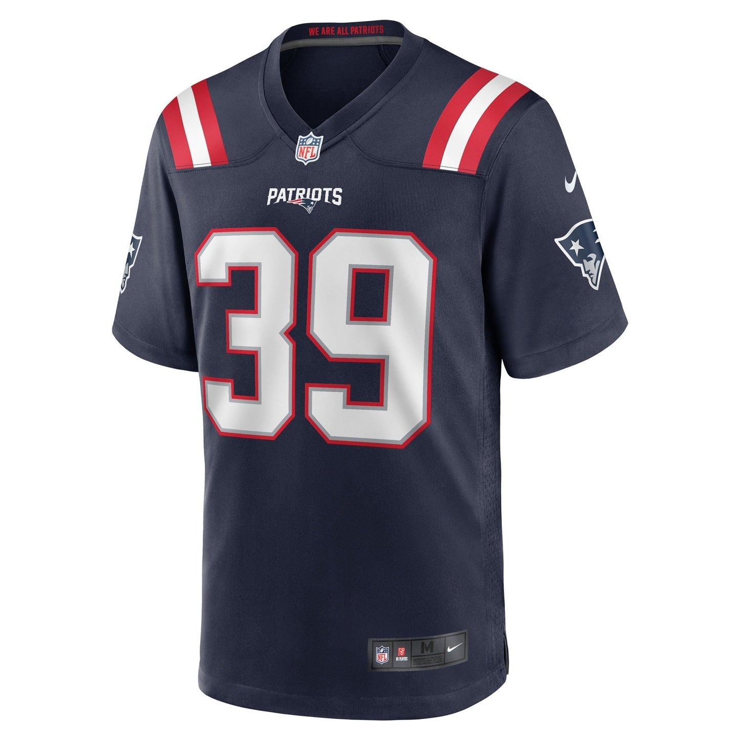 Jamycal Hasty New England Patriots Team Game Jersey - Navy football jersey product view 2