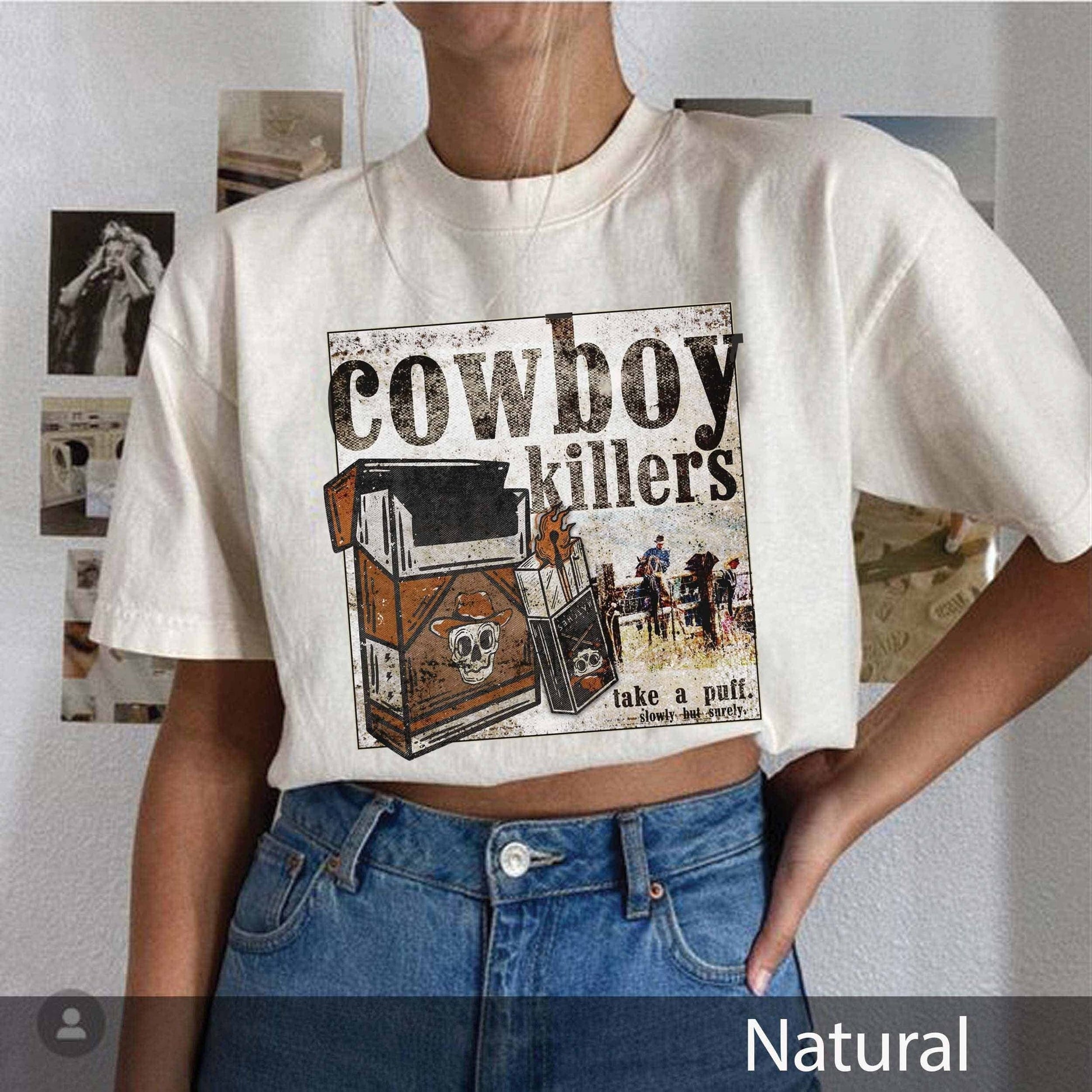 Vintage Cowboy Killers Graphic Western Shirt Unisex T-shirt, Sweatshirt, Hoodie, Long Sleeve Tee - T-Shirt, Sweatshirt, Hoodie