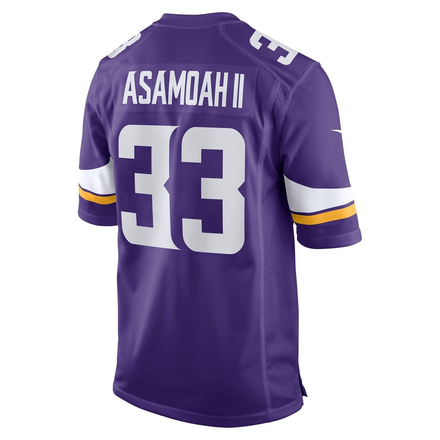 Brian Asamoah Minnesota Vikings Game Jersey - Purple football jersey product view 3