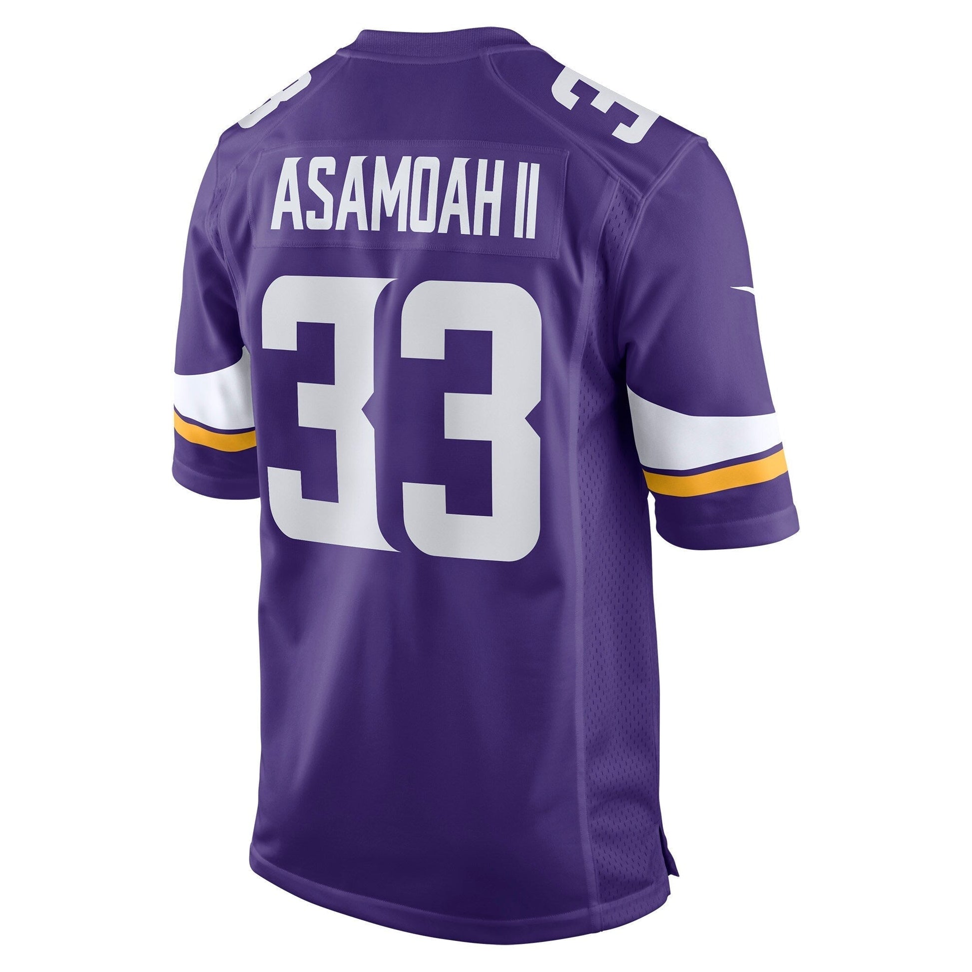 Brian Asamoah Minnesota Vikings Game Jersey - Purple football jersey product view 3