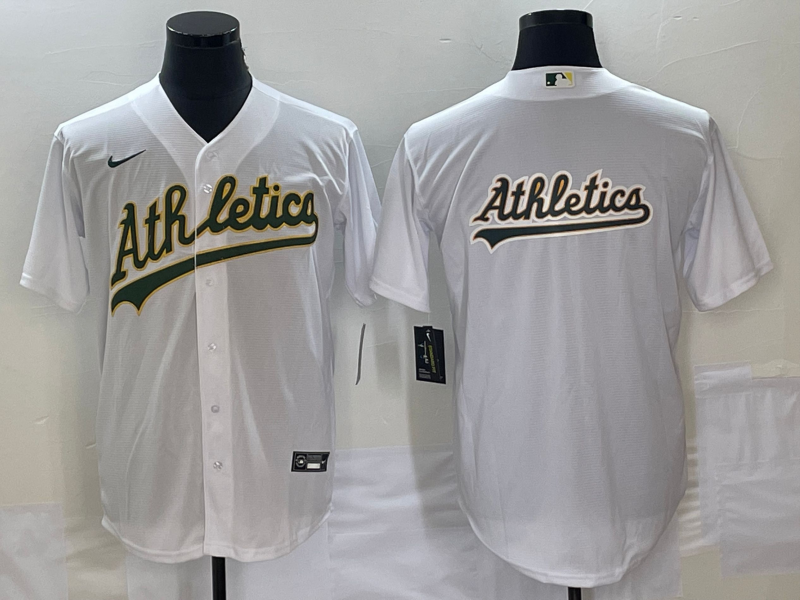 Men's Oakland Athletics White Home Replica Player Jersey baseball jersey product view 1