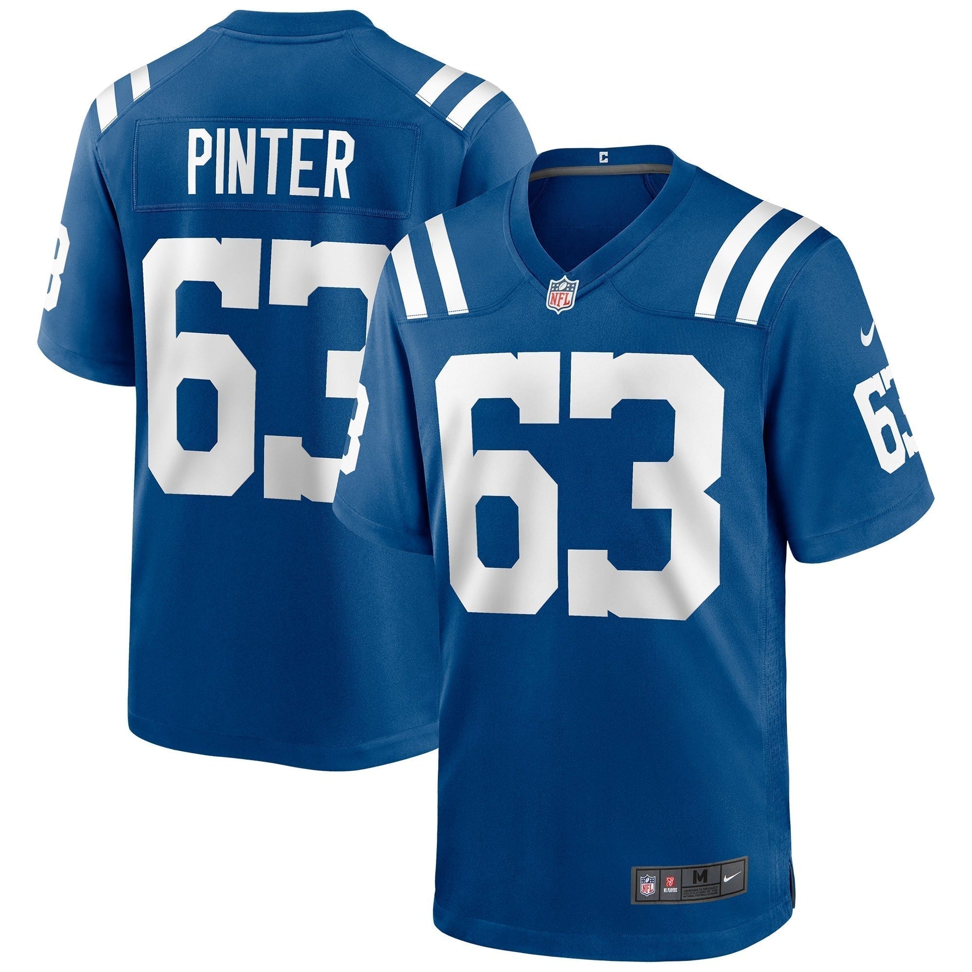 Danny Pinter Indianapolis Colts Game Jersey - Royal football jersey product view 1
