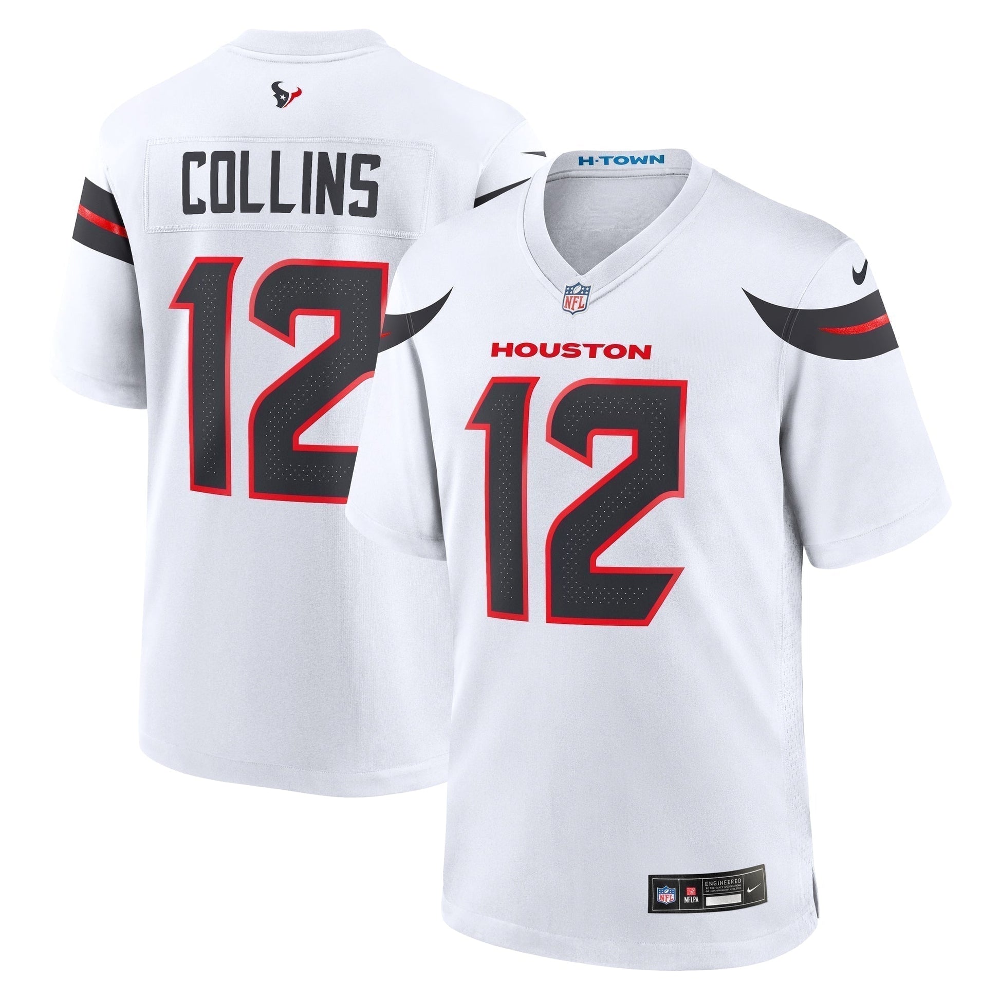 Nico Collins Houston Texans Game Jersey - White football jersey product view 1