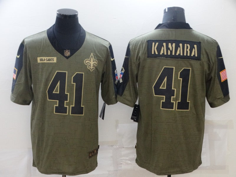 Men's New Orleans Saints Alvin Kamara Brown Game Player Jersey football jersey product view 1