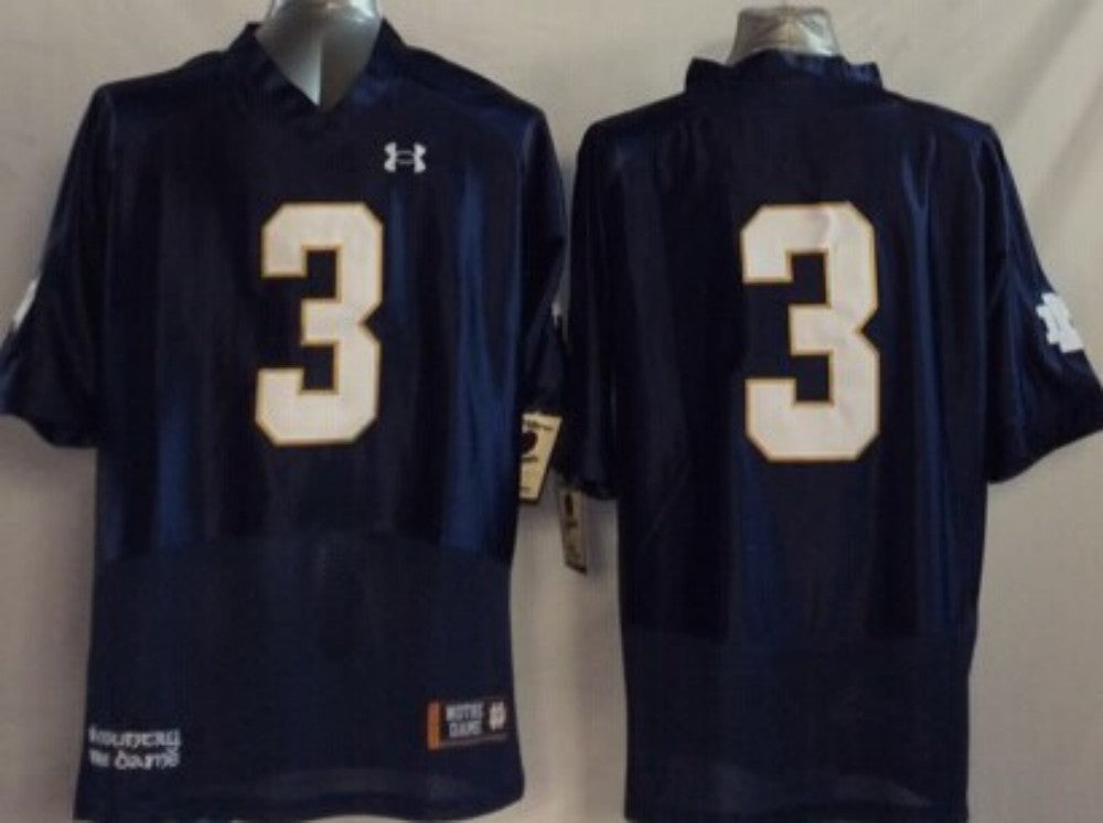 Men's Notre Dame Fighting Irish Joe Montana Navy Player Game Jersey sports jersey product view 1
