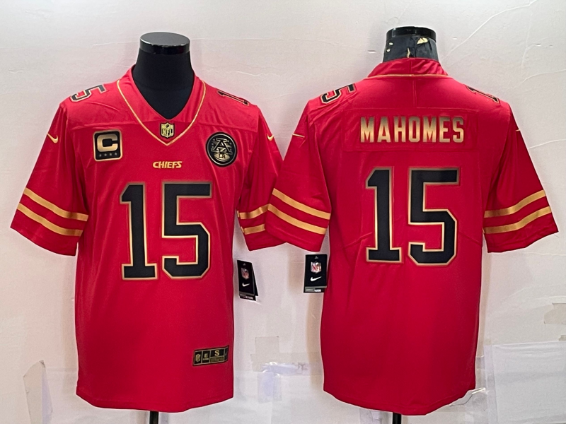 Men's Kansas City Chiefs Patrick Mahomes #15 Red Player Jersey1 football jersey product view 1