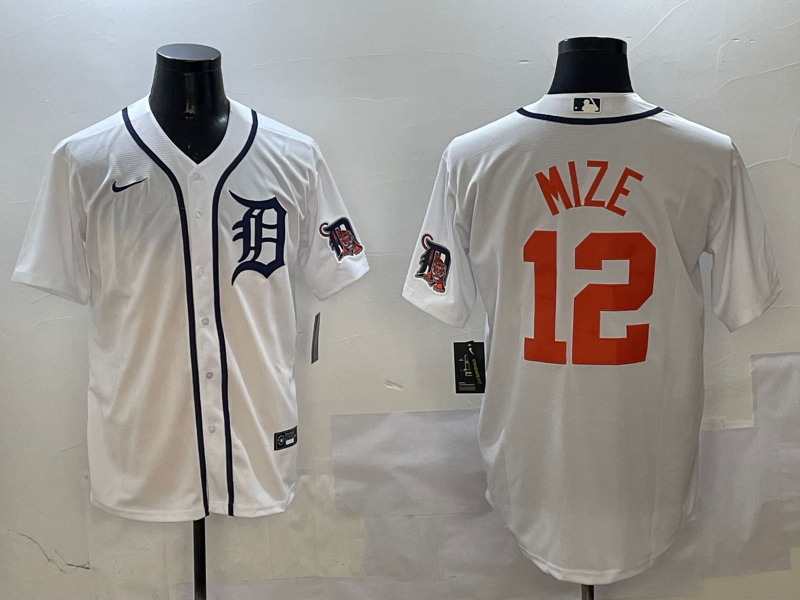 Men's Detroit Tigers Casey Mize White Replica Player Jersey baseball jersey product view 1