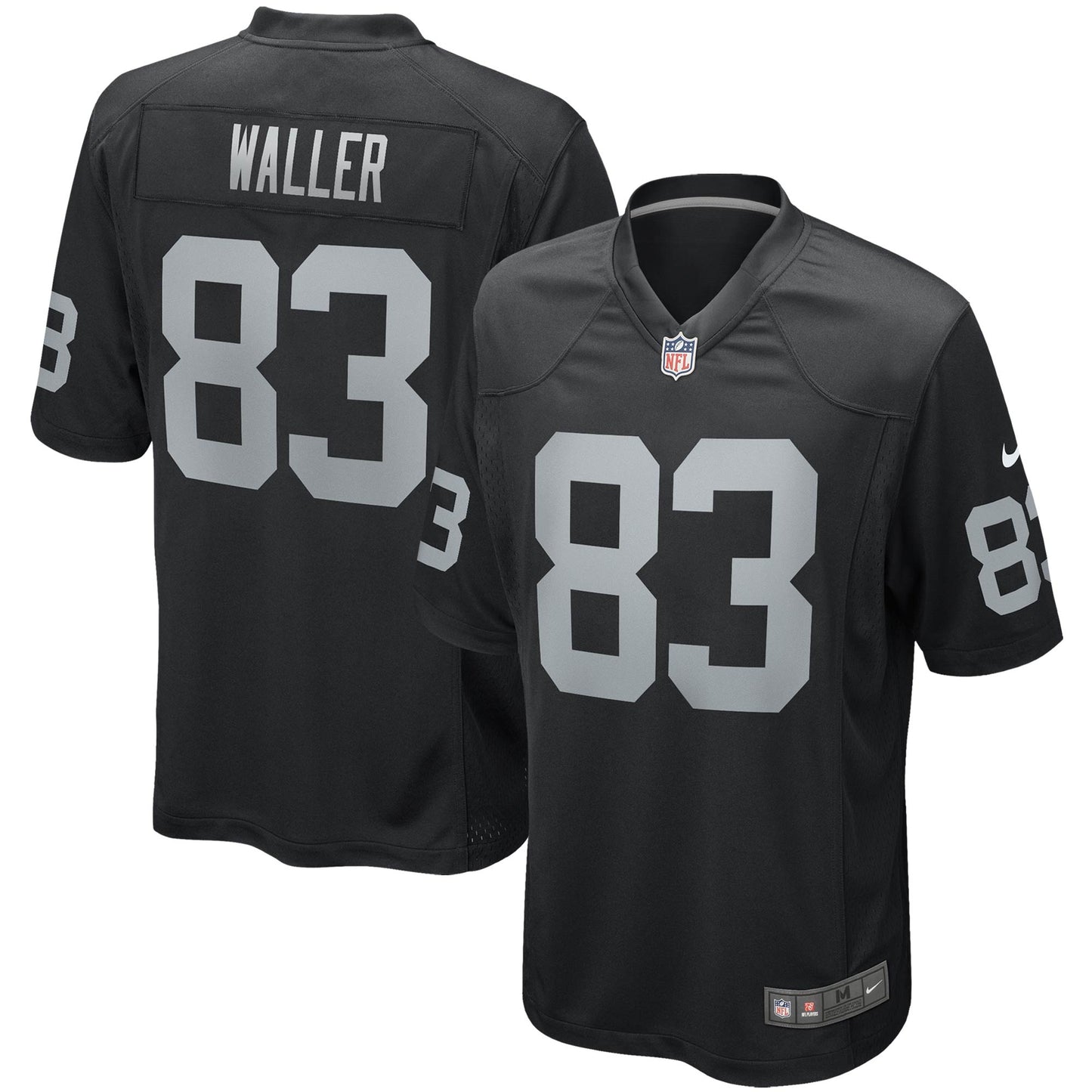 Darren Waller Las Vegas Raiders Game Jersey - Black football jersey product view 1
