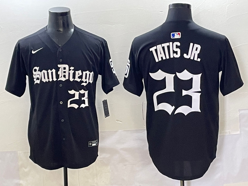 Men's San Diego Padres Fernando Tatis Jr. Black Replica Game Jersey baseball jersey product view 1
