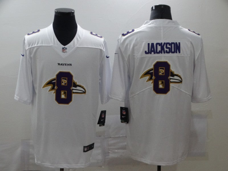 Men's Baltimore Ravens Lamar Jackson #8 White Alternate Game Jersey1 football jersey product view 1