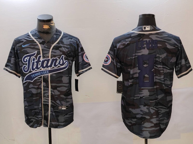 Men's Tennessee Titans Will Levis Grey Camouflage Player Jersey football jersey product view 1