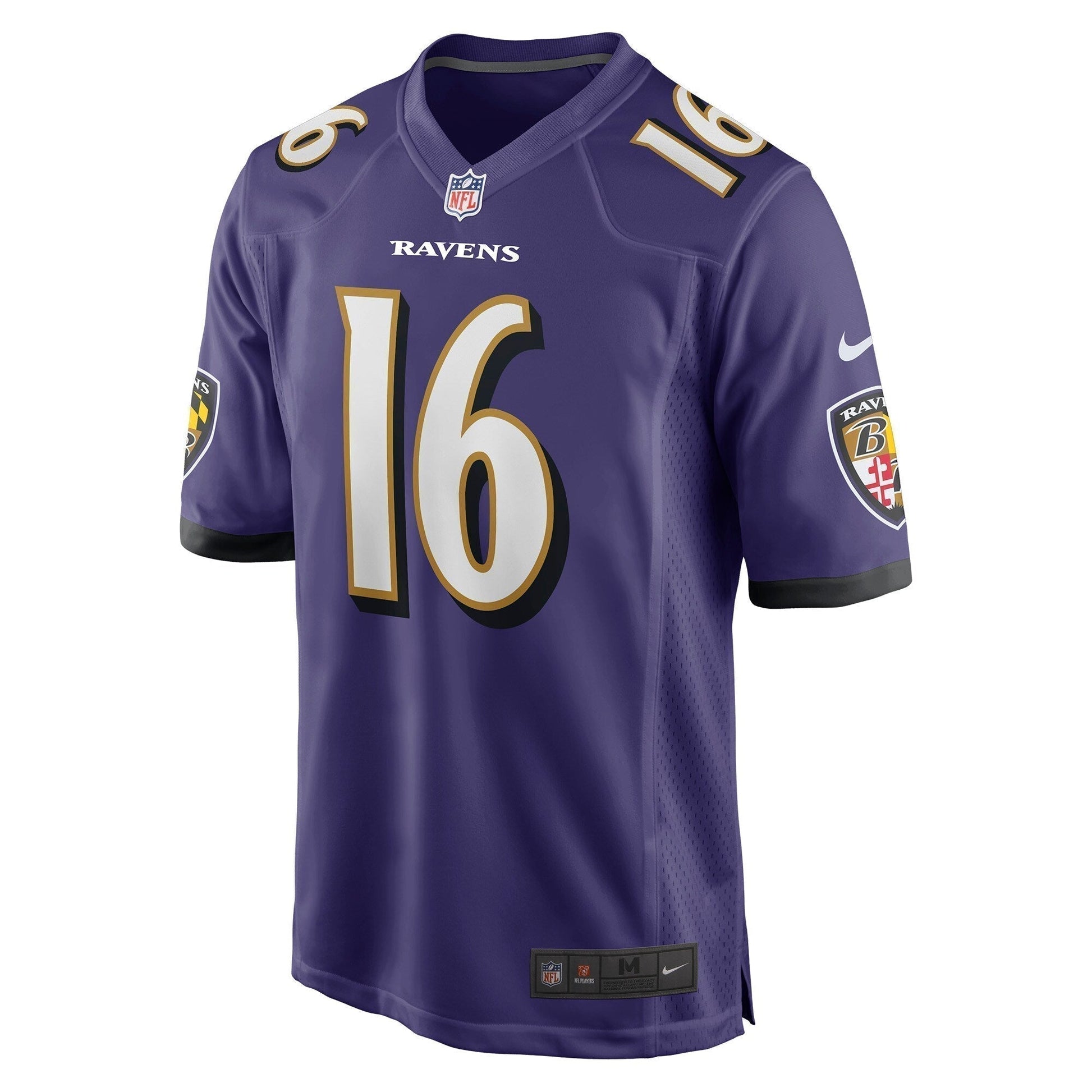 Tylan Wallace Baltimore Ravens Game Jersey - Purple football jersey product view 2