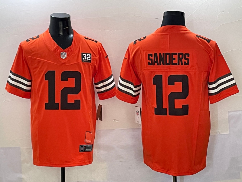 Men's Cleveland Browns Shedeur Sanders Orange Game Jersey football jersey product view 1