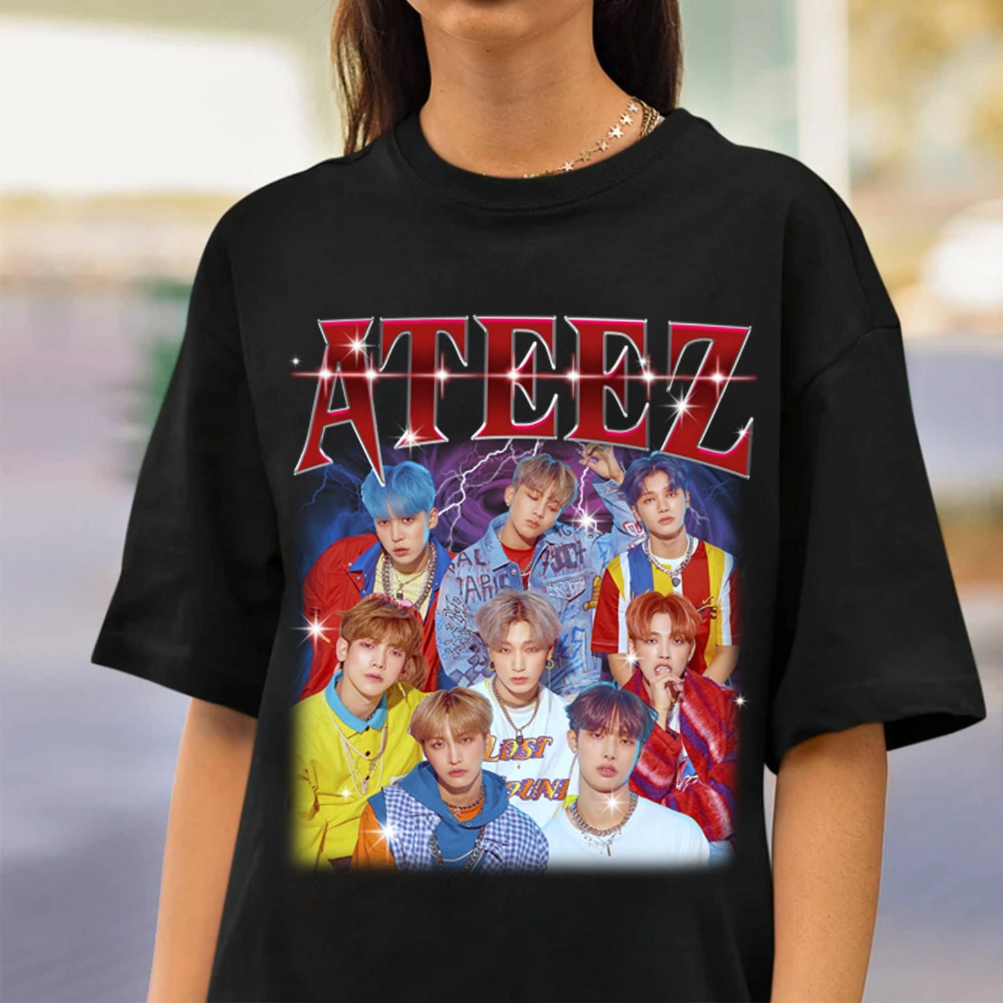 Ateez Kpop Vibes - Retro Tour 2023 Collection Unisex T-shirt, Sweatshirt, Hoodie, Long Sleeve Tee - T-Shirt, Sweatshirt, Hoodie