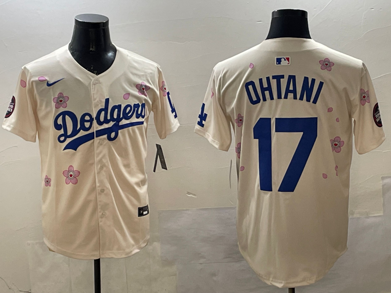 Men's Los Angeles Dodgers Shohei Ohtani #17 Cream Alternate Replica Player Jersey1 baseball jersey product view 1