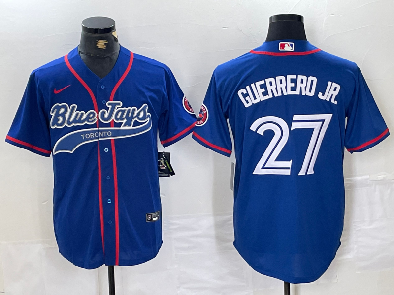 Men's Toronto Blue Jays Vladimir Guerrero Jr. #27 Royal Player Jersey Joint Edition baseball jersey product view 1