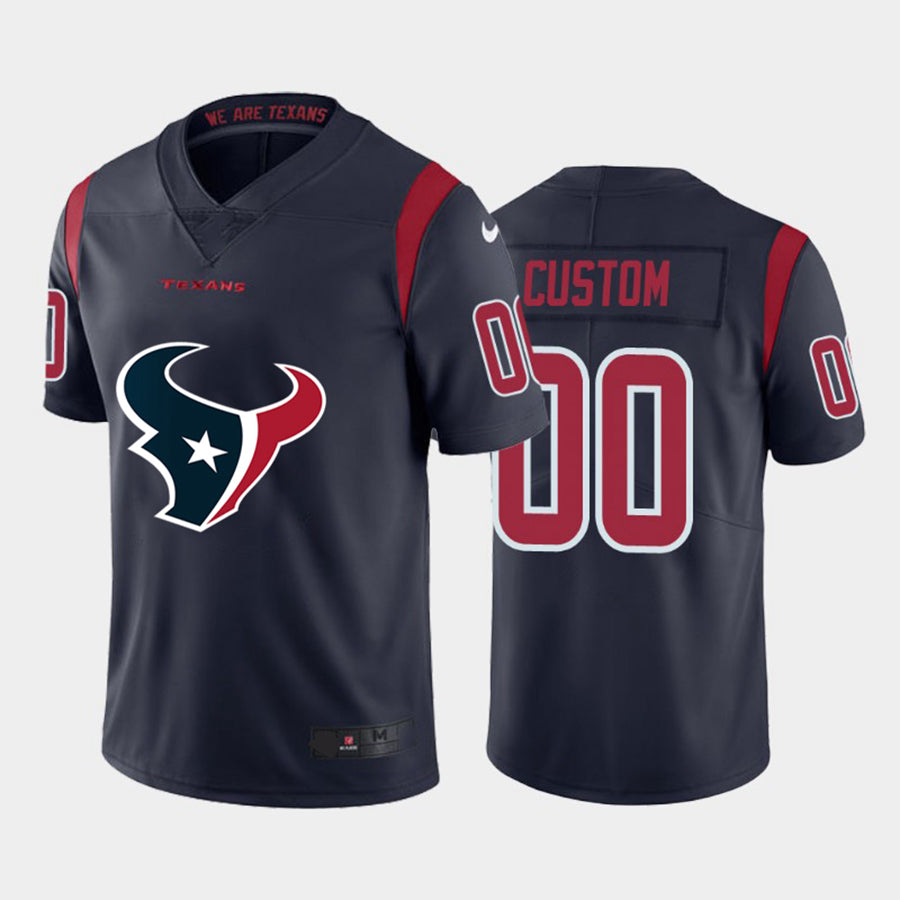 Custom1 Houston Texans Navy Team Big Logo Color Rush Limited Jersey1 Stitched American Football Jerseys football jersey product view 1