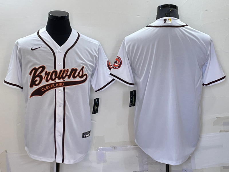 Men's Cleveland Browns White Blank Jersey football jersey product view 1