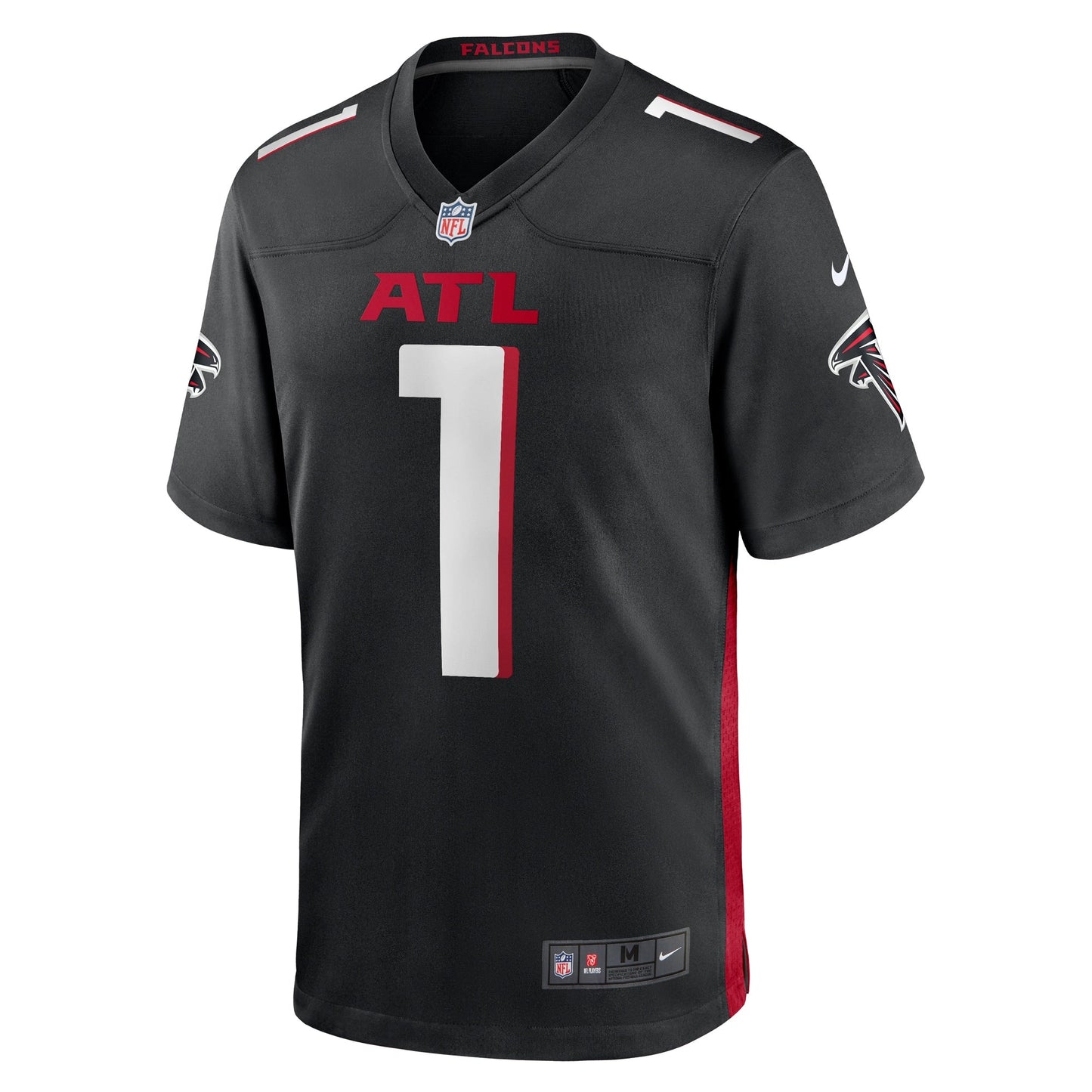 Jeff Okudah Atlanta Falcons Game Jersey - Black football jersey product view 2