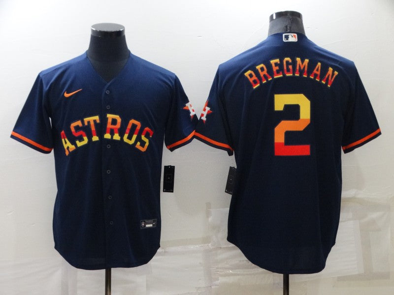 Men's Houston Astros Alex Bregman Navy Replica Team Jersey baseball jersey product view 1