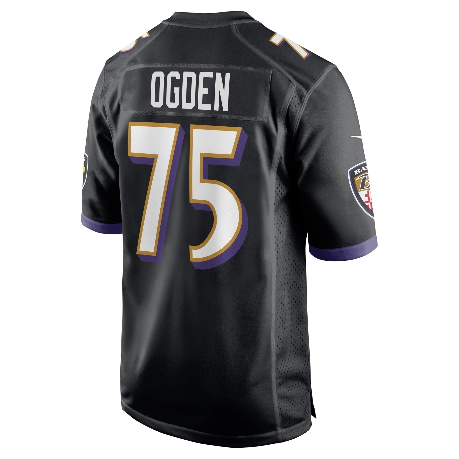 Jonathan Ogden Baltimore Ravens Retired Jersey - Black football jersey product view 3