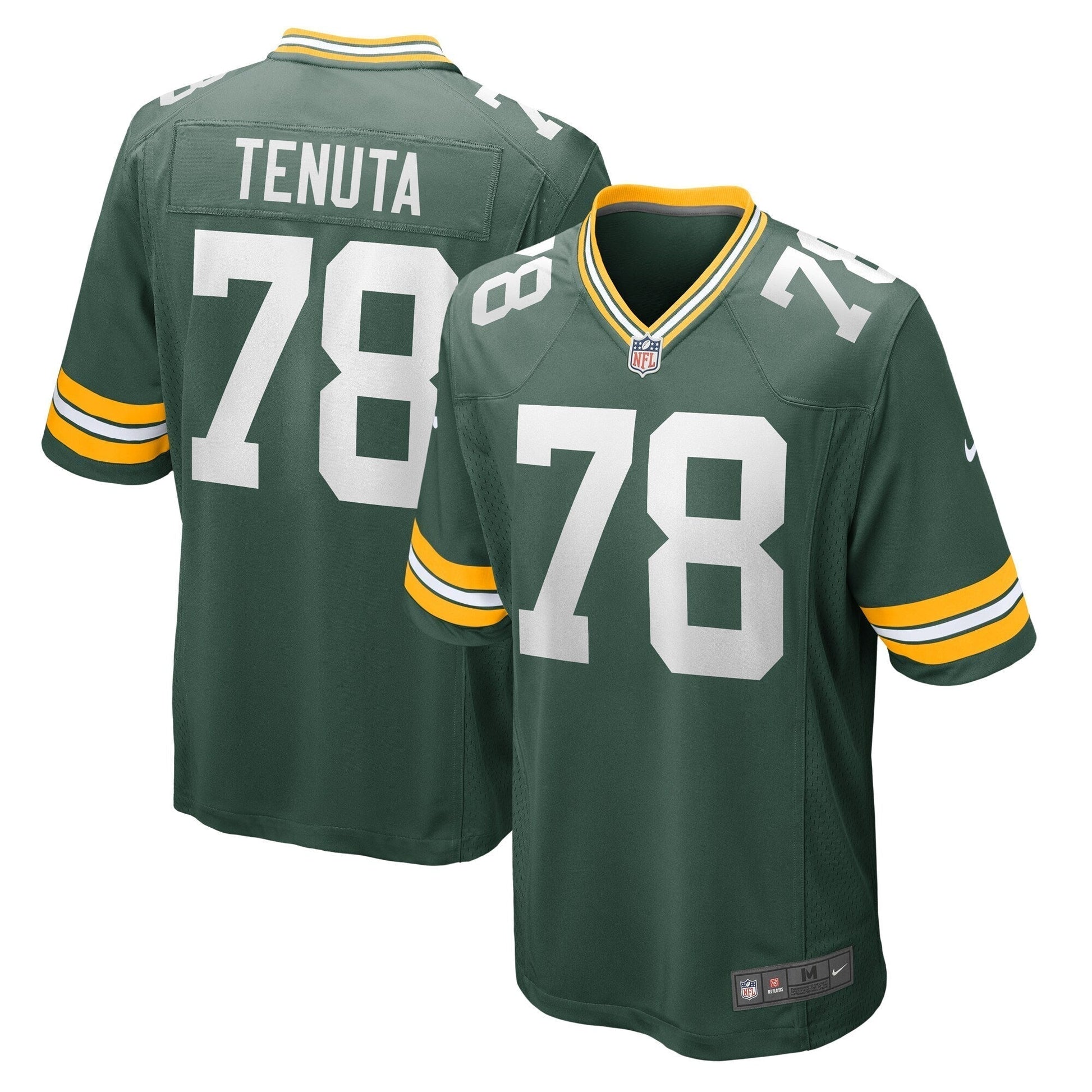 Luke Tenuta Green Bay Packers Home Game Jersey - Green football jersey product view 1