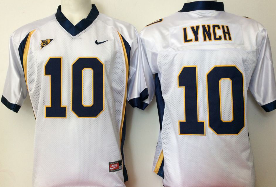Men's California Golden Bears Marshawn Lynch White Player Game Jersey football jersey product view 1