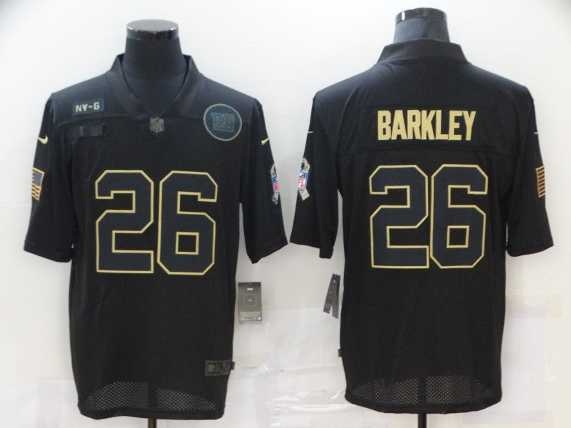 Men's New York Giants #26 Saquon Barkley Black Game Player Jersey1 football jersey product view 1