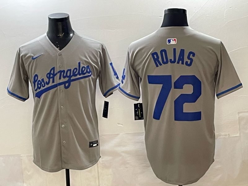 Men's Los Angeles Dodgers Manny Rojas Gray Road Replica Jersey baseball jersey product view 1