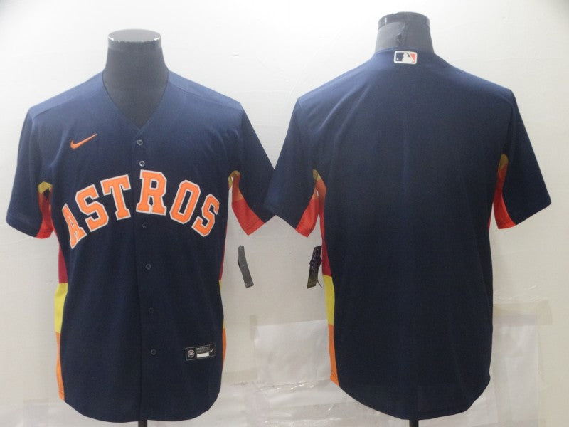 Men's Houston Astros Navy Alternate Replica Blank Jersey baseball jersey product view 1