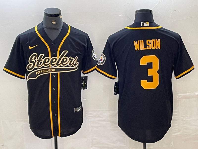 Men's Pittsburgh Steelers Russell Wilson Black Player Jersey Joint Edition football jersey product view 1