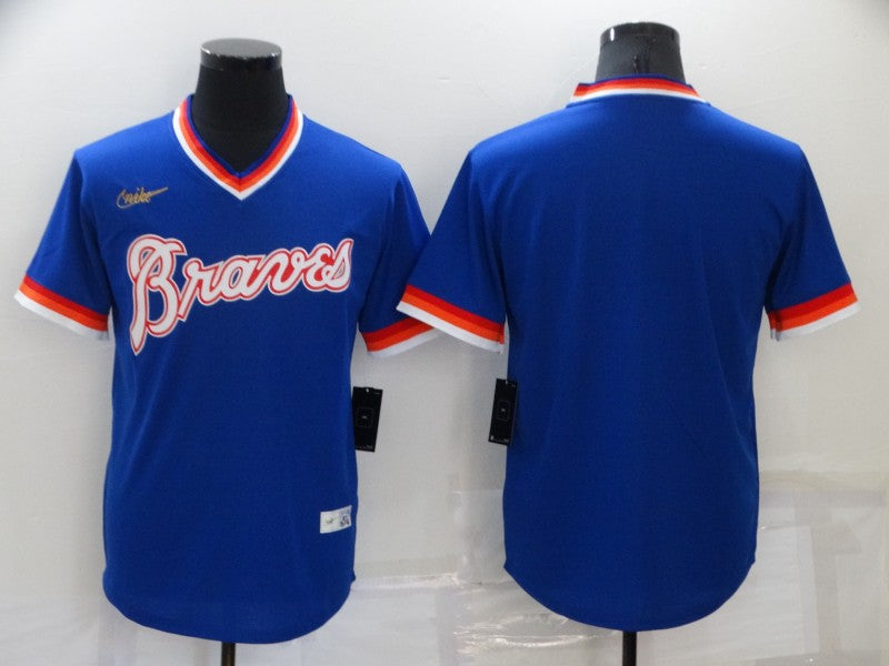 Men's Atlanta Braves Royal Cooperstown Collection Blank Jersey baseball jersey product view 1