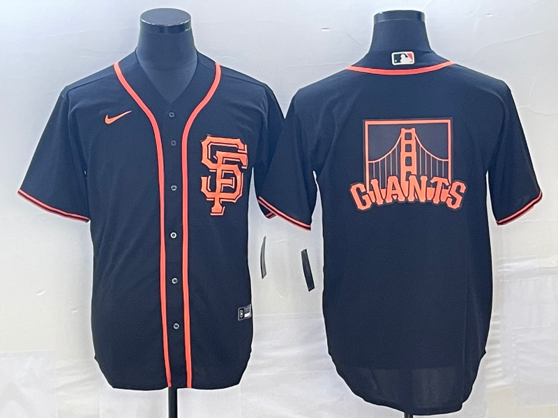 Men's San Francisco Giants Black Alternate Replica Player Jersey baseball jersey product view 1