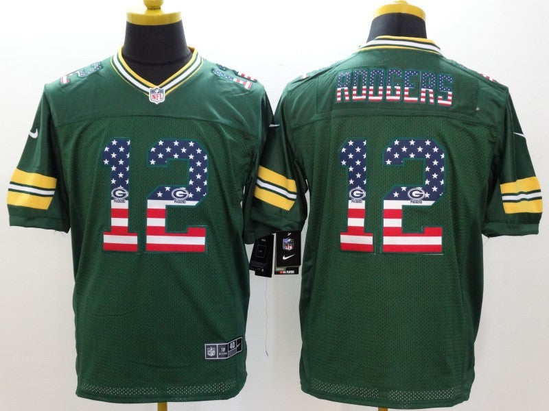 Men's Green Bay Packers Aaron Rodgers #12 Green Game Jersey1 football jersey product view 1