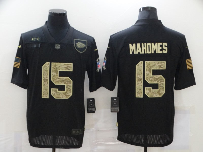 Men's Kansas City Chiefs #15 Patrick Mahomes Black Game Player Jersey1 football jersey product view 1