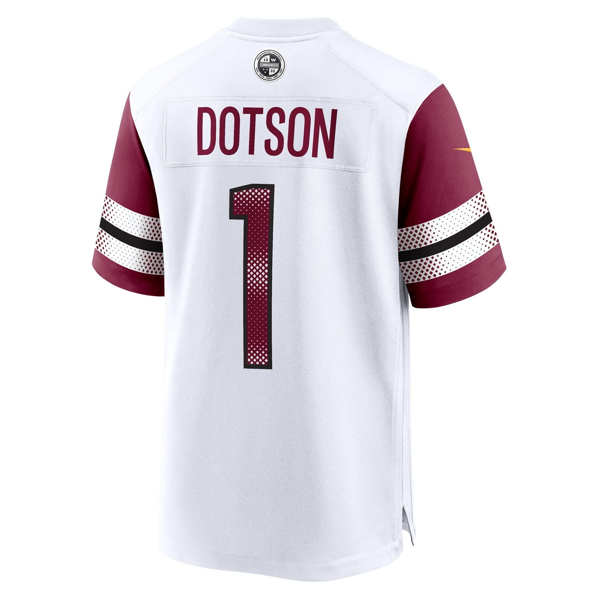 Jahan Dotson Washington Commanders Game Jersey - White football jersey product view 3