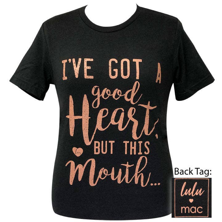 Lulu Mac - Good Heart- Black Heather SS-25 Unisex T-shirt, Sweatshirt, Hoodie, Long Sleeve Tee - T-Shirt, Sweatshirt, Hoodie