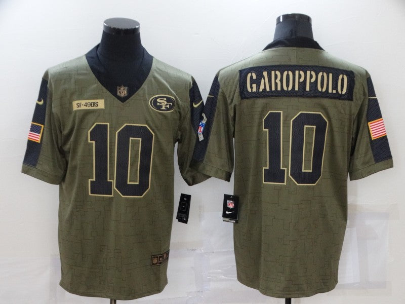 Men's San Francisco 49ers Jimmy Garoppolo Brown Player Game Jersey football jersey product view 1