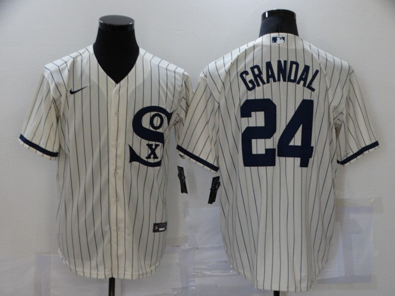 Men's Chicago White Sox Yasmani Grandal Beige Replica Baseball Jersey baseball jersey product view 1