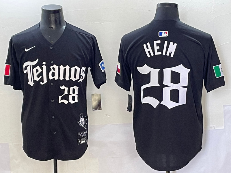 Men's Texas Rangers Jonah Heim #28 Black Limited Player Jersey baseball jersey product view 1