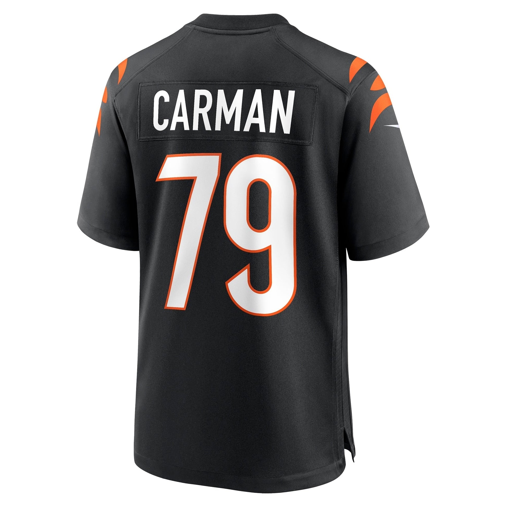 Jackson Carman Cincinnati Bengals Game Jersey - Black football jersey product view 3