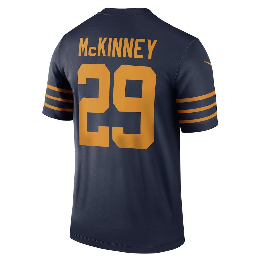 GB. Packers #29 Xavier McKinney Navy The 1923 Classic Legend Player Dri-FIT Top Jersey football jersey product view 1