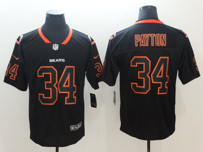 Men's Chicago Bears Walter Payton #34 Black Game Player Jersey1 football jersey product view 1